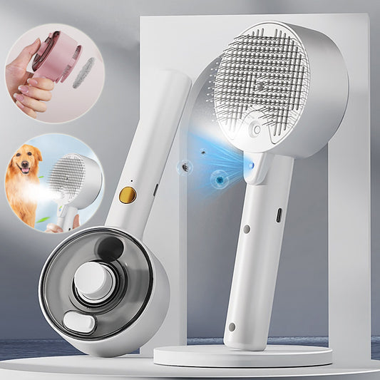 Zambinga Pets SteamCare™ Pet Grooming Steam Brush for Dogs & Cats