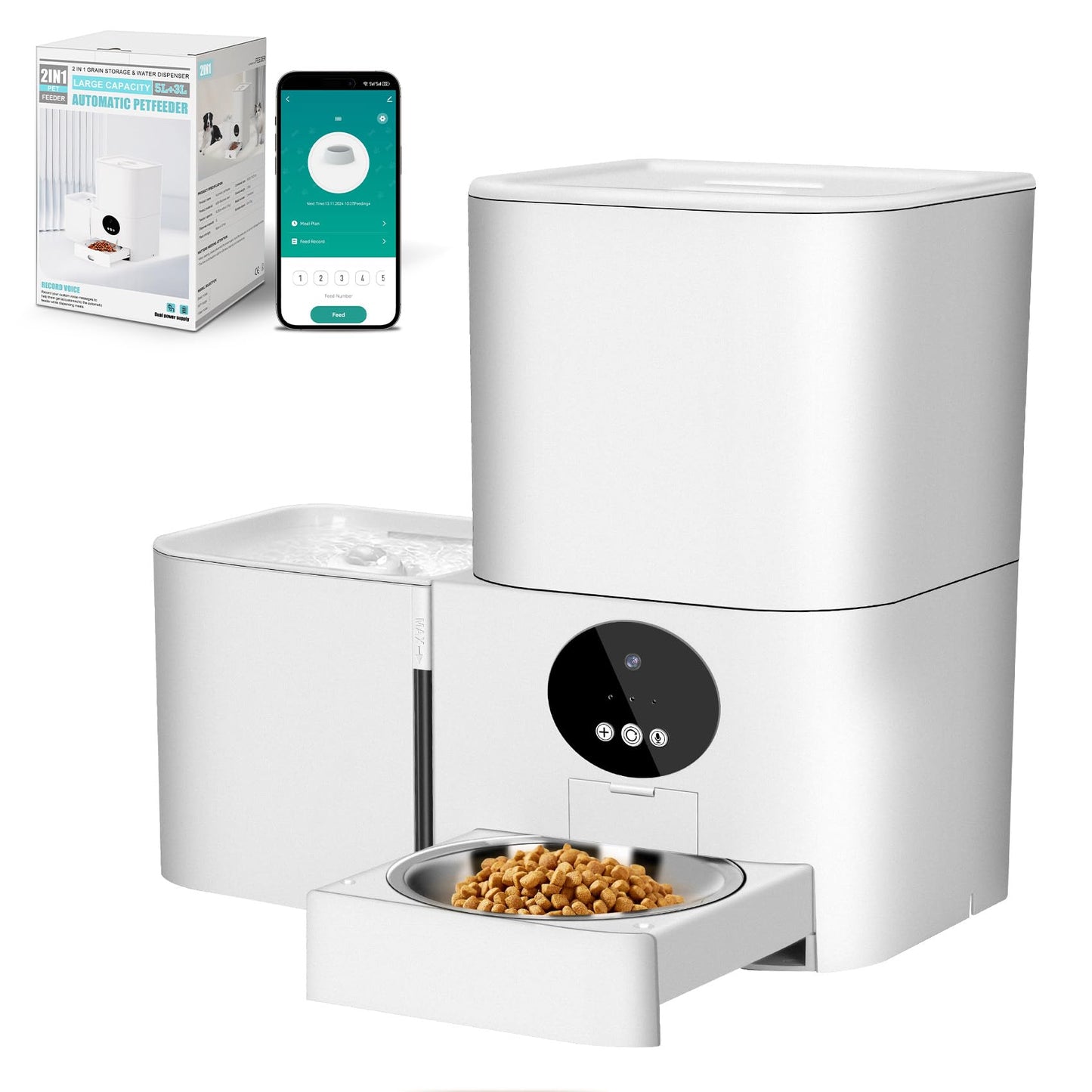 Zambinga Smart Feed™ Elite – Smart Pet Feeder with Camera & Water Dispenser